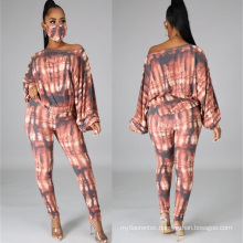 Wholesale Tie Dye Sets Women 2 Piece With Matching Color Decoration